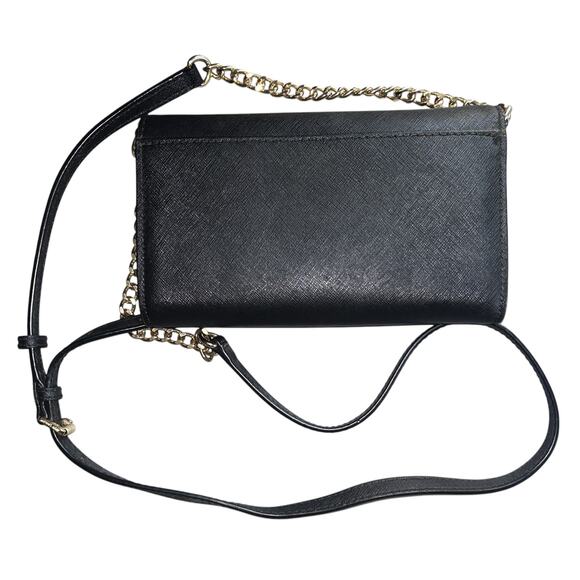 Michael Kors Jet Set Pebbled Leather Smartphone Black Crossbody Authenticated - Picture 3 of 15